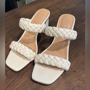 Iris Cream Braided Heels
